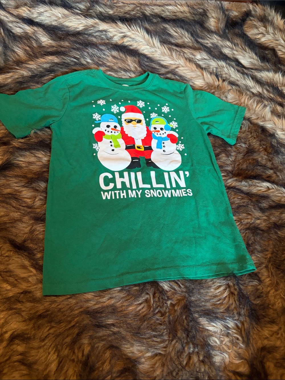Holiday Time - Kids' 'Chillin' With My Snowmies' Tee Size S Christmas